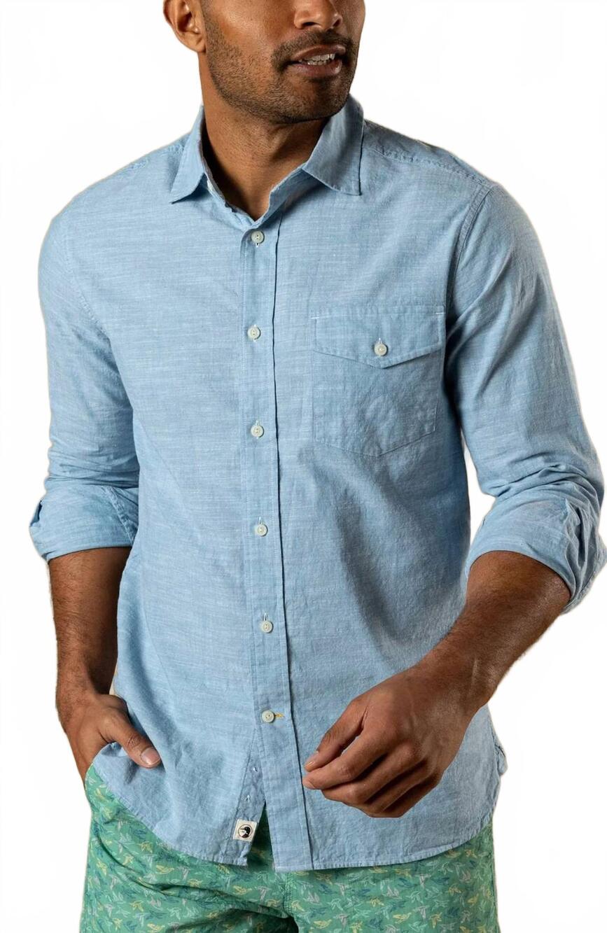 NEW DUCK HEAD cotton chambray sport shirt in sunwashed blue
